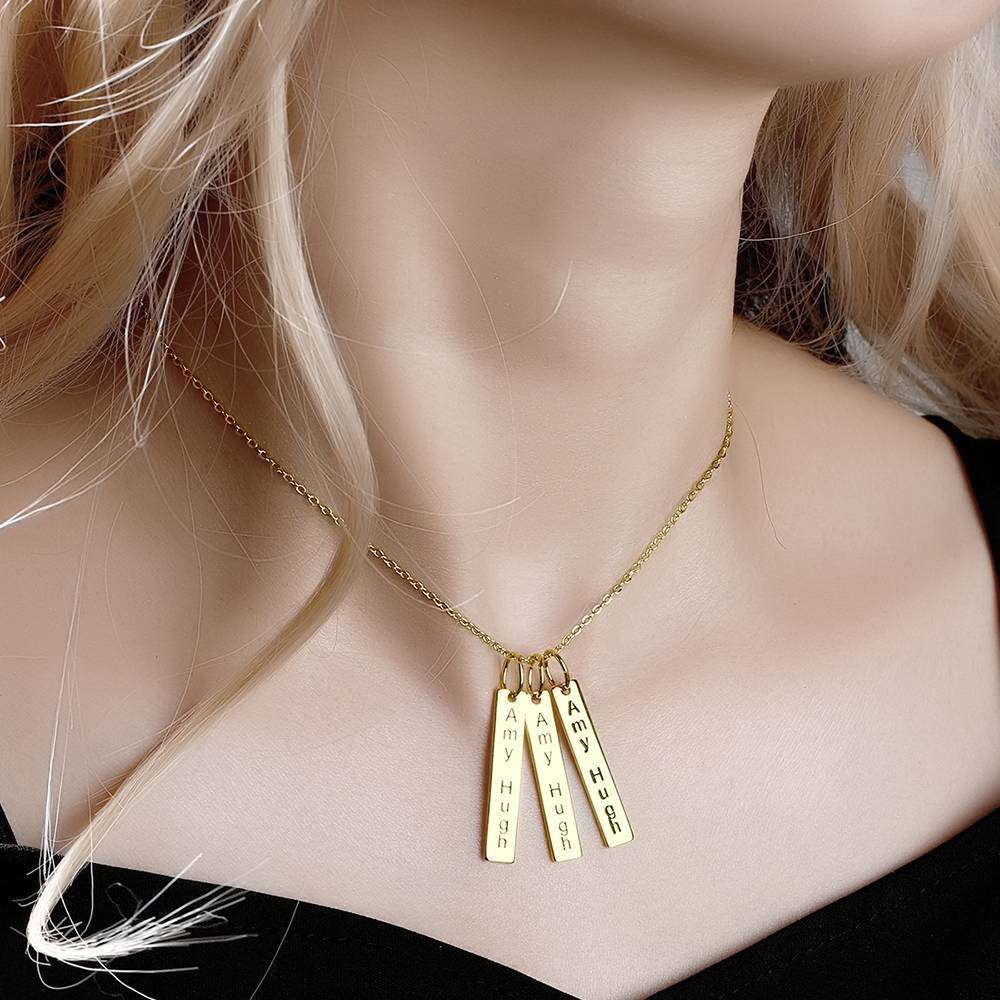Bar Engraved Bar Necklace 14k Gold Plated
