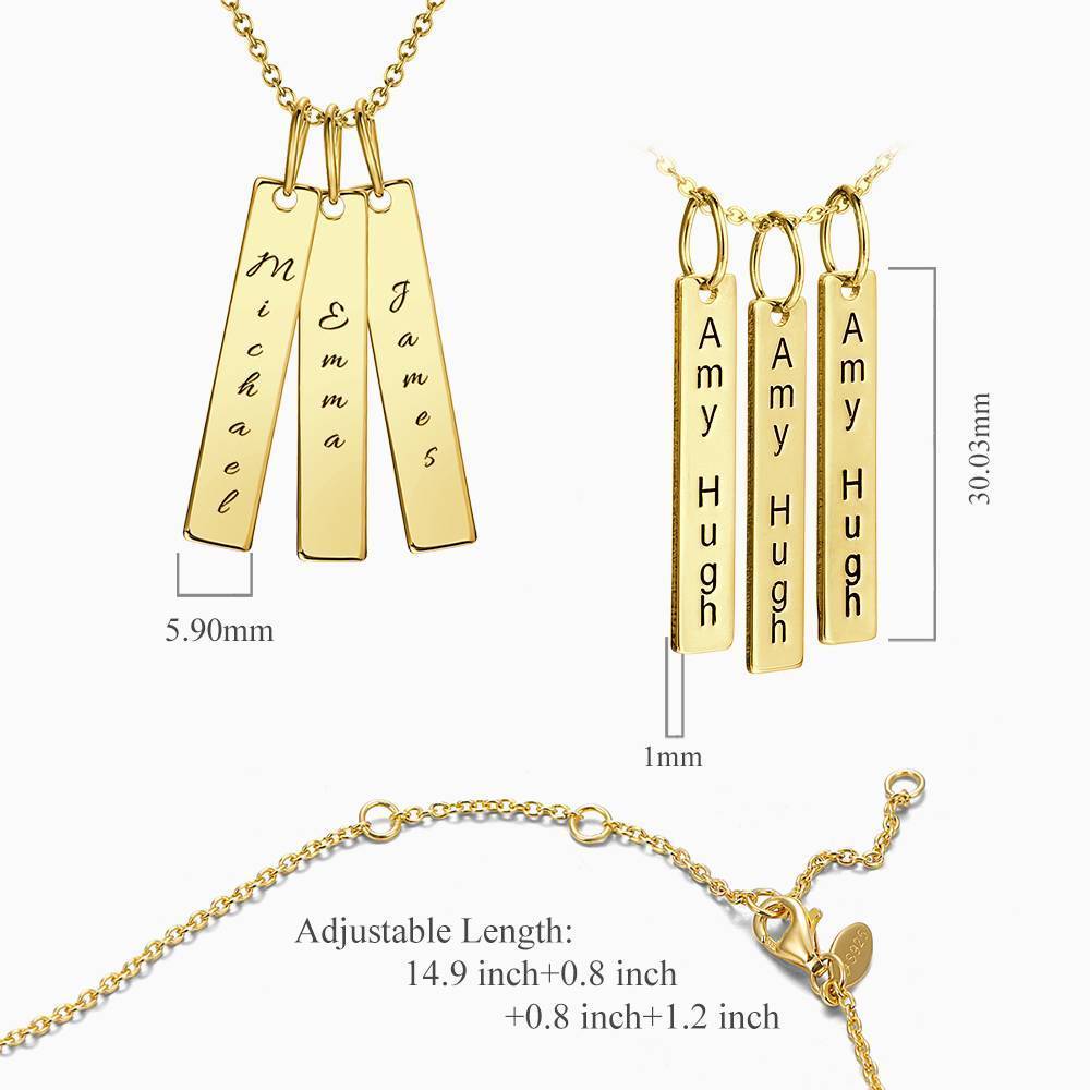 Bar Engraved Bar Necklace 14k Gold Plated