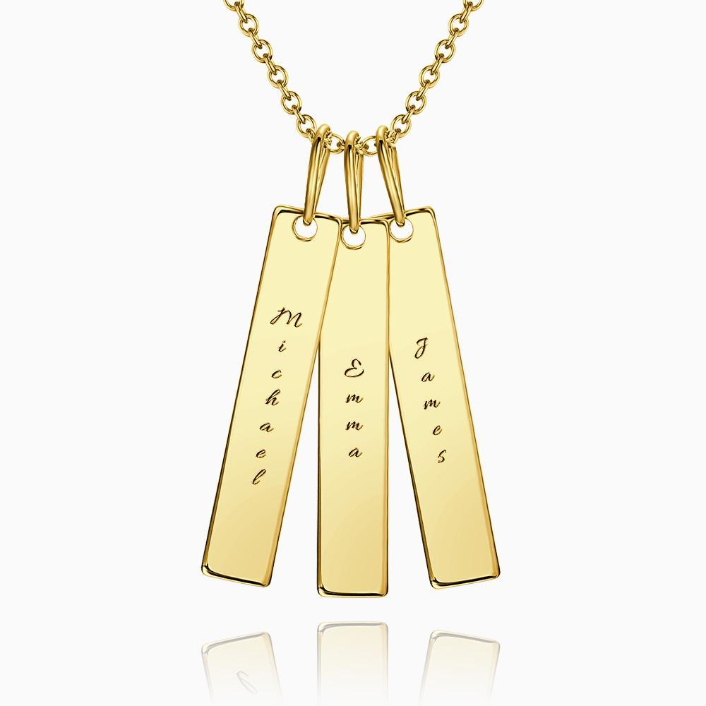 Bar Engraved Bar Necklace 14k Gold Plated