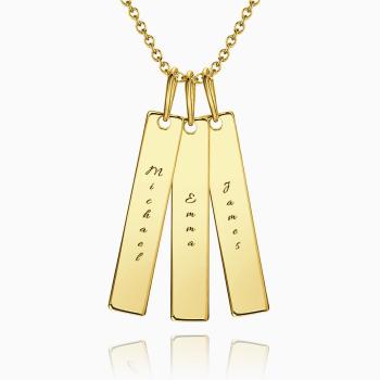 Bar Engraved Bar Necklace 14k Gold Plated