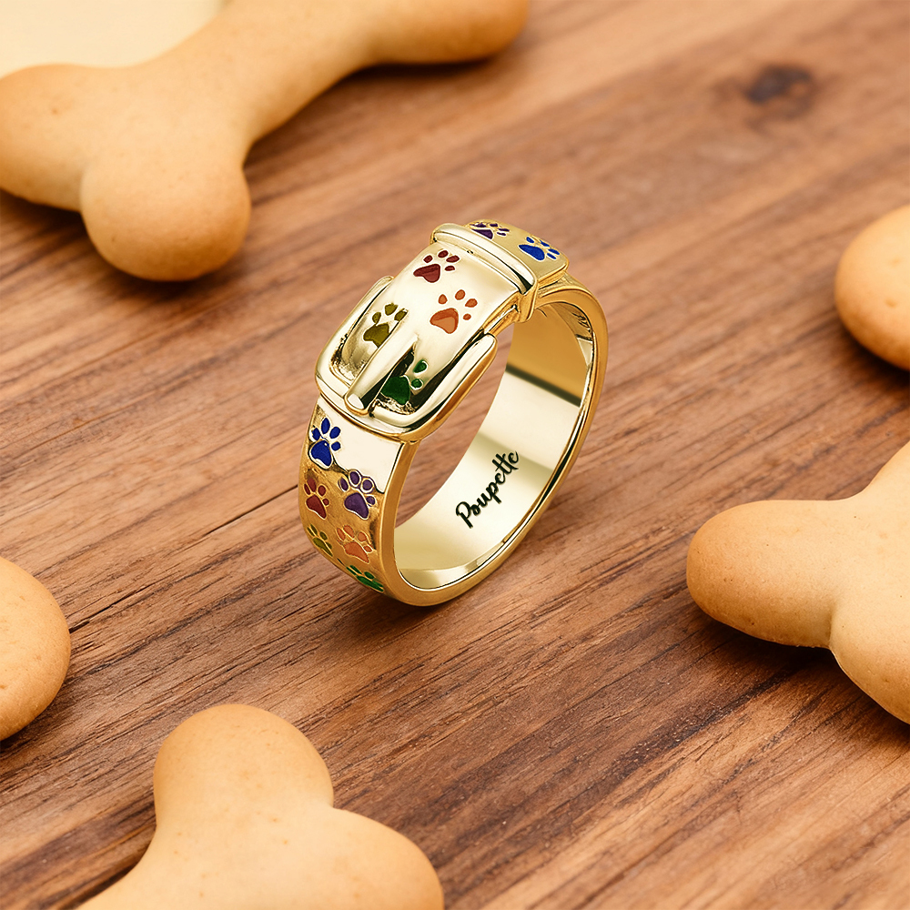 Personalized Pet Collar Ring Custom Engraved Name & Inner Message -  NameNecklaceUK