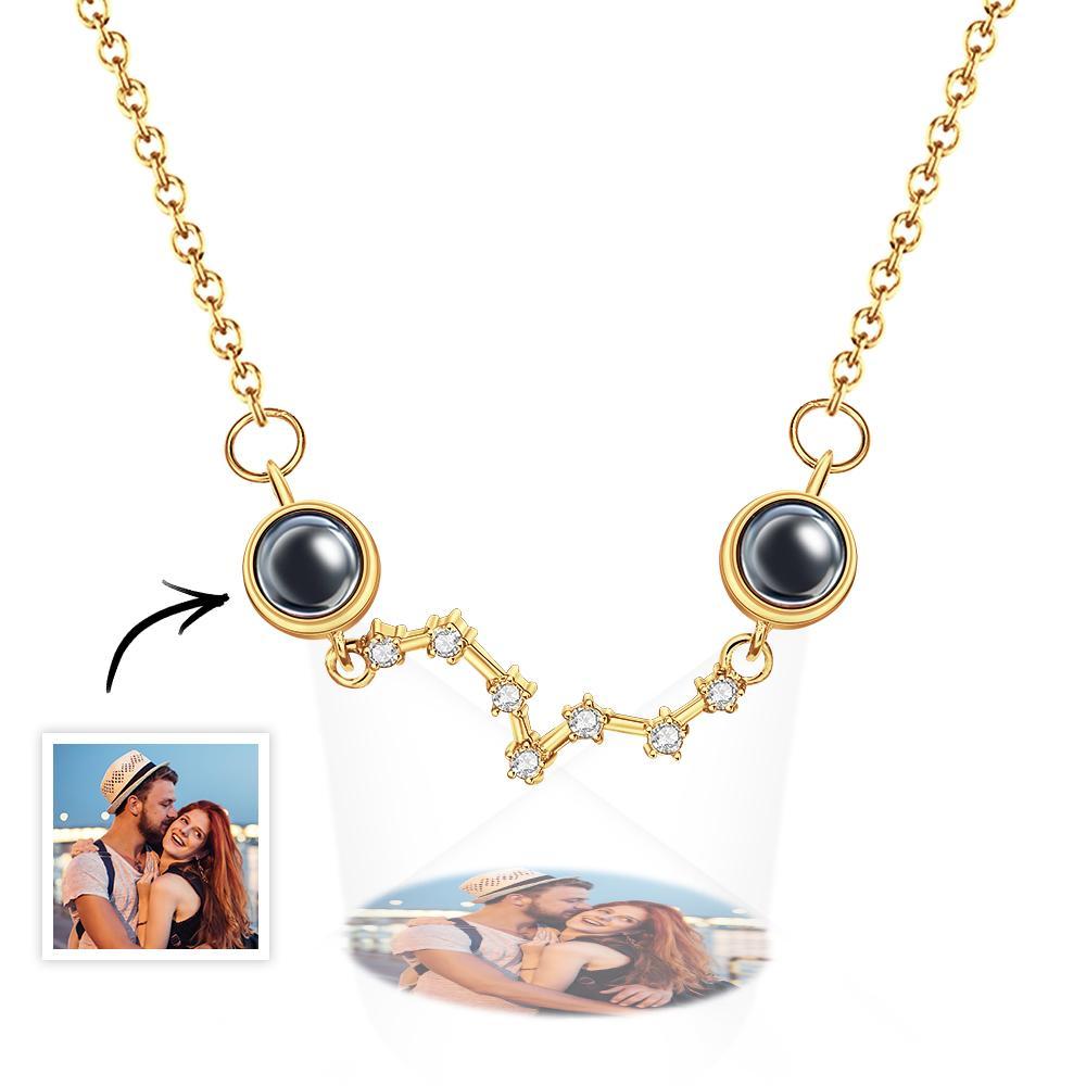 Custom Double Projection Photo Necklace Big Dipper Gifts for Girlfriend - yournamenecklaceuk