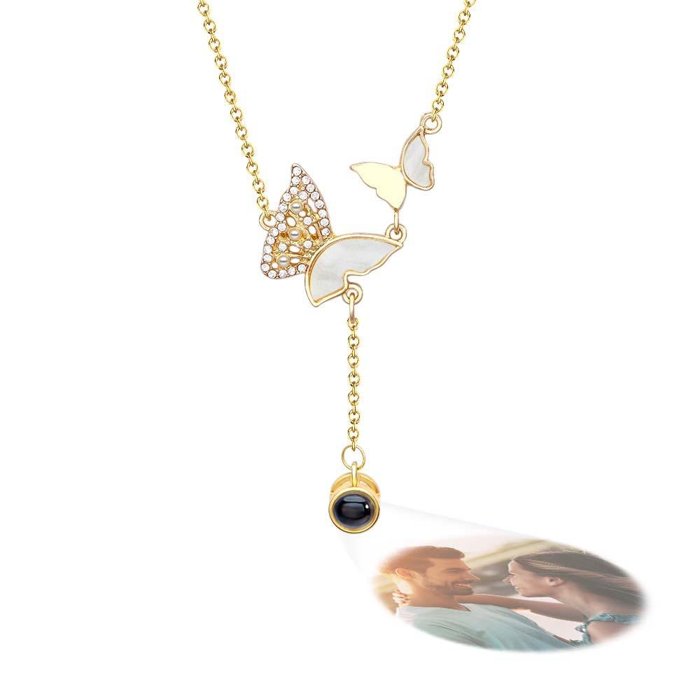 Custom Butterfly Projection Necklace Exquisite Romantic Gift for Her - yournamenecklaceuk