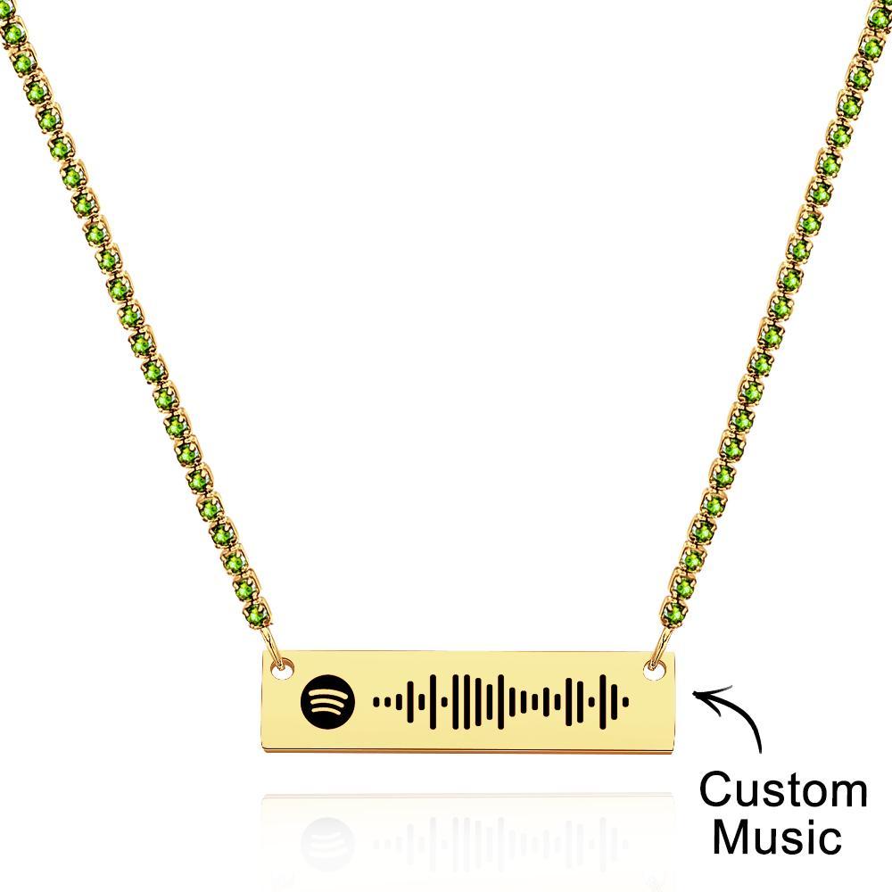 Scannable Spotify Code Bar Necklace Tennis Chain Fashion Gift - yournamenecklaceuk
