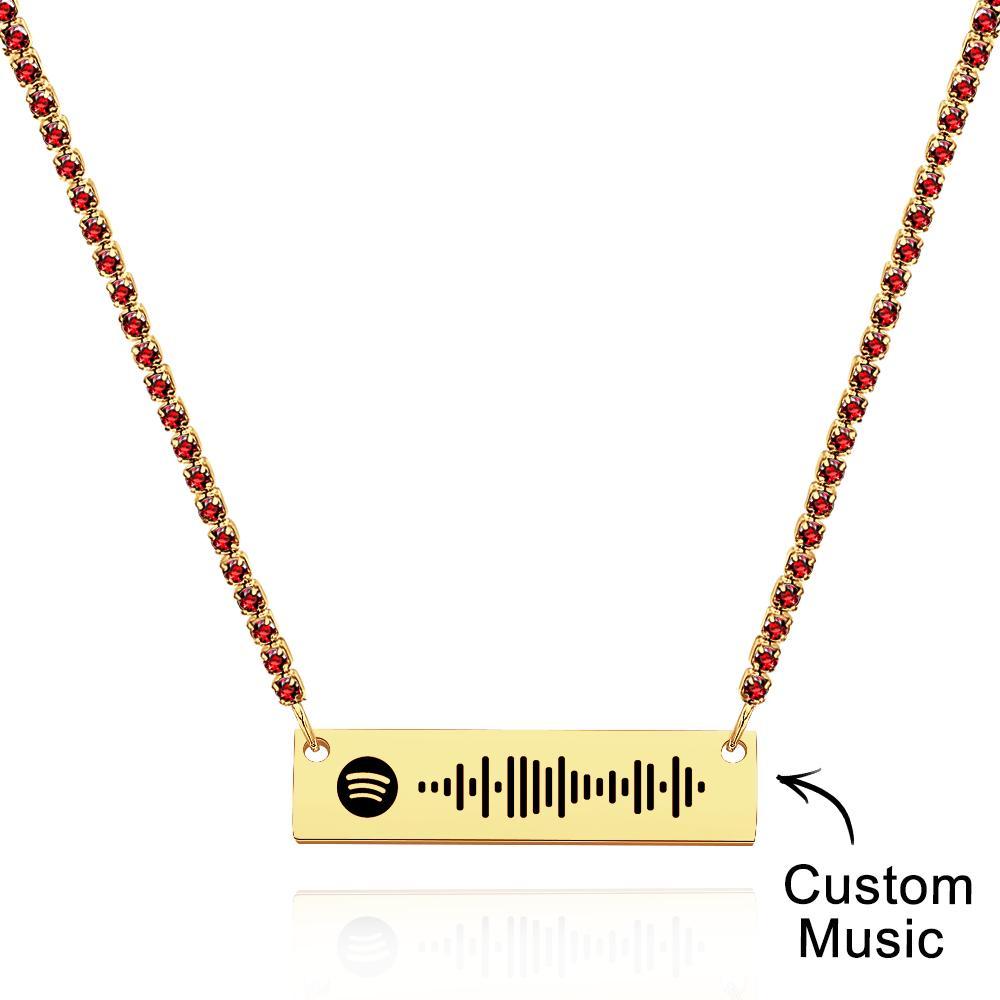 Scannable Spotify Code Bar Necklace Tennis Chain Fashion Gift - yournamenecklaceuk