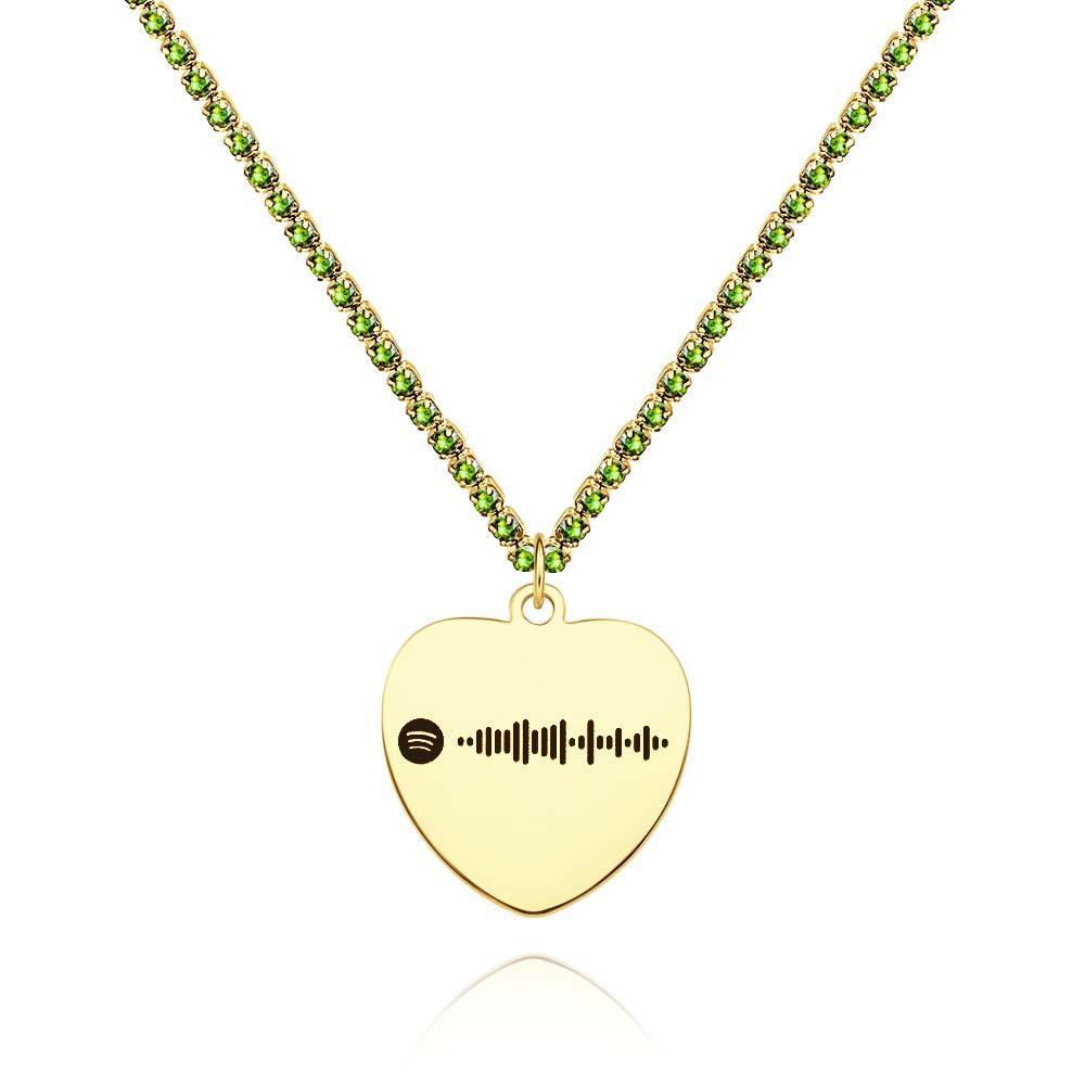 Custom Spotify Code Necklace Tennis Chain Engraved Necklace Gifts For Couple's - yournamenecklaceuk