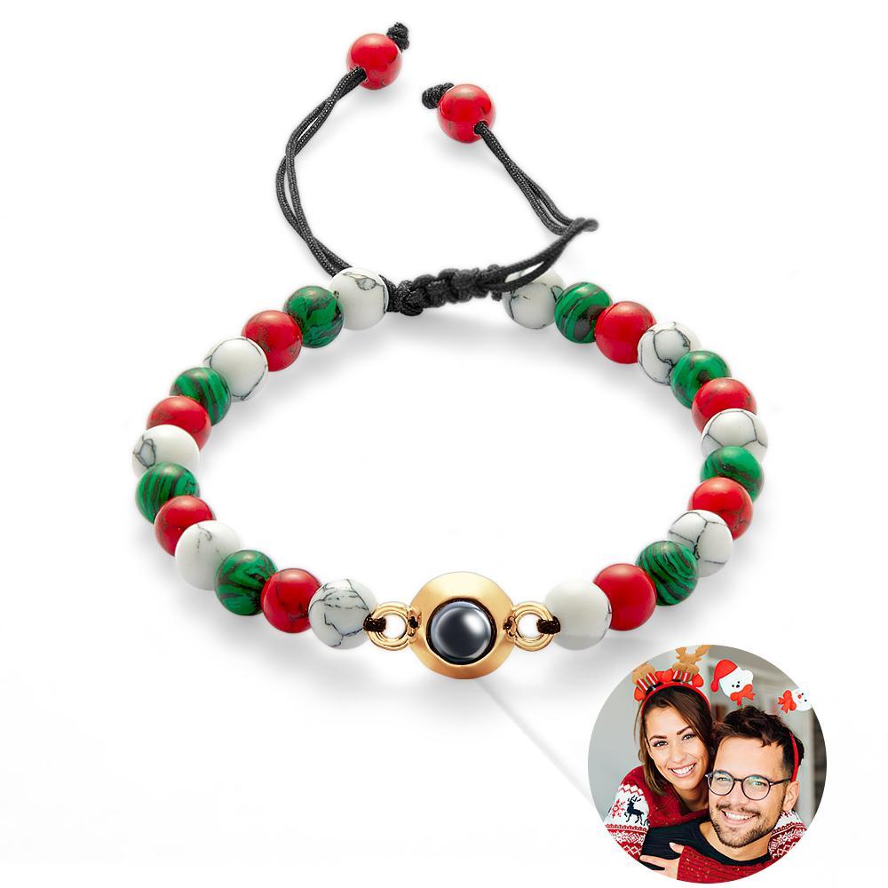 Custom Projection Bracelet Colorful Beads Unique Christmas Couple Gift - yournamenecklaceuk