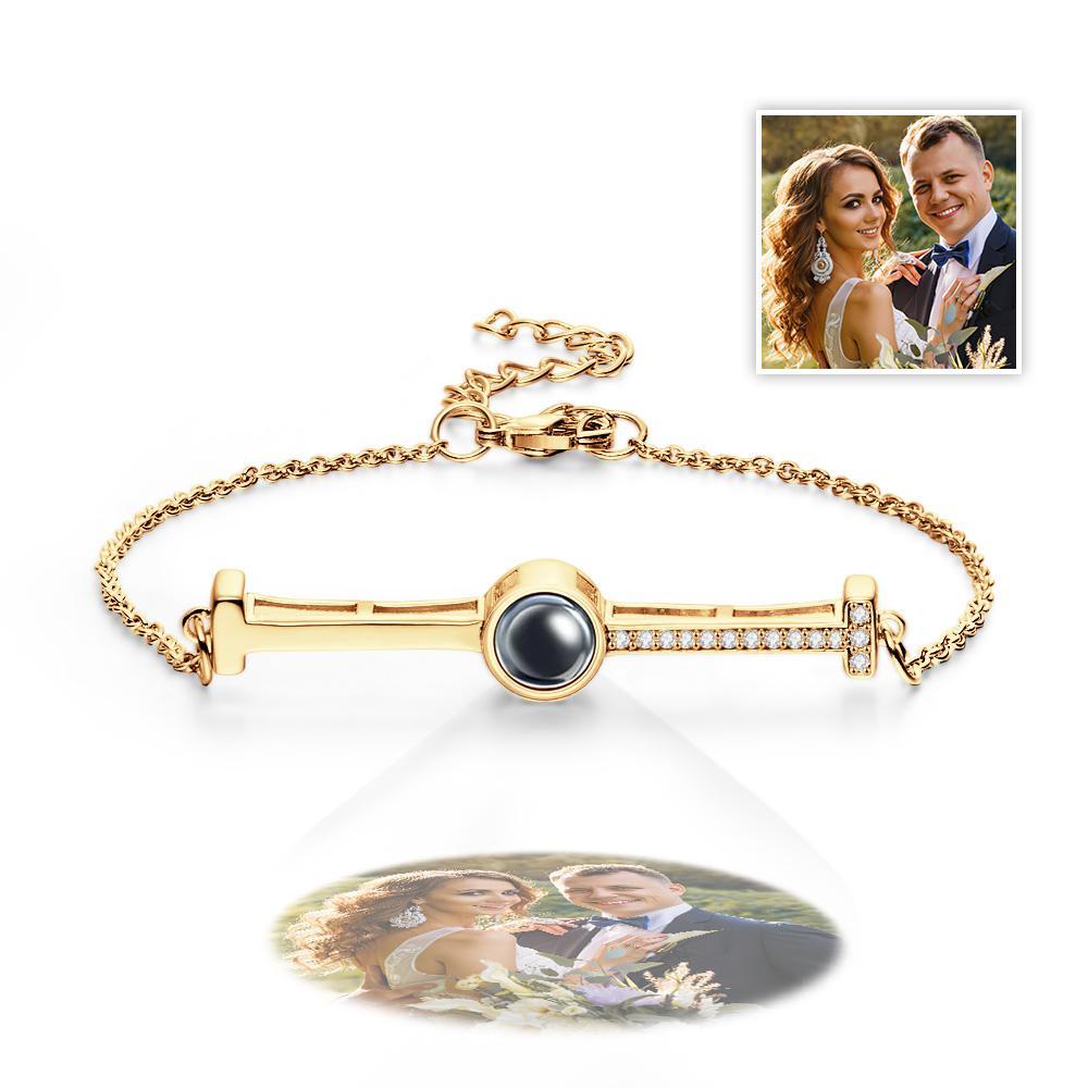 Custom Photo Projection Bracelet Anniversary Simple Couple Gifts - yournamenecklaceuk