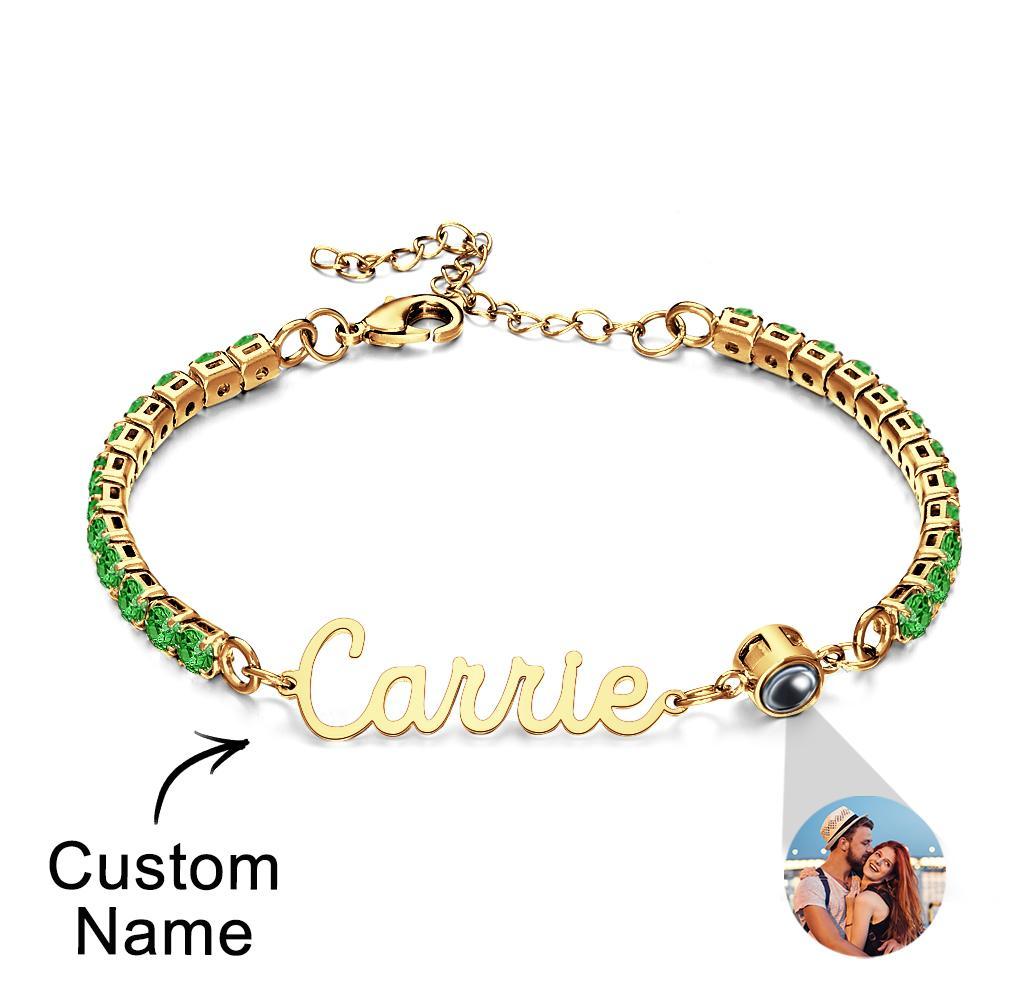 Custom Name Tennis Bracelets Projection Unique Gifts for Girl - yournamenecklaceuk