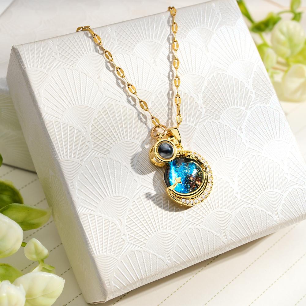 Custom Projection Necklace Planet Fashion Gift - yournamenecklaceuk