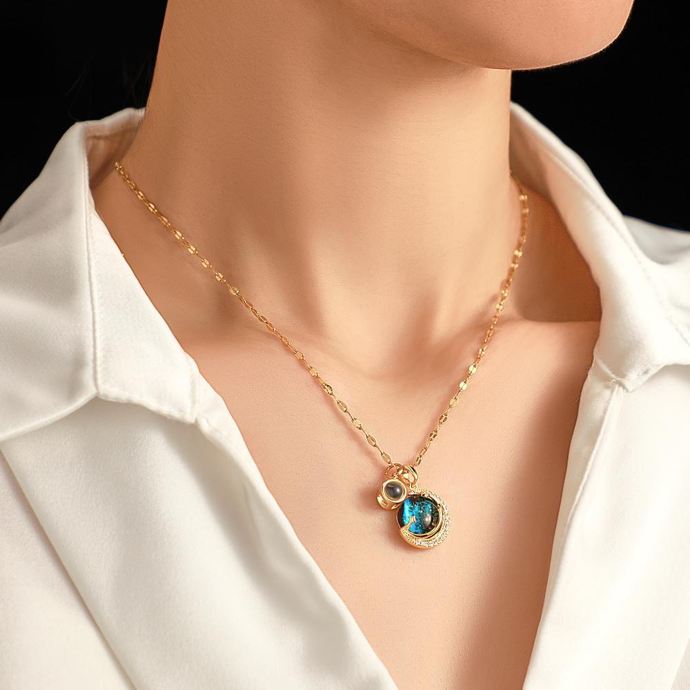 Custom Projection Necklace Planet Fashion Gift - yournamenecklaceuk