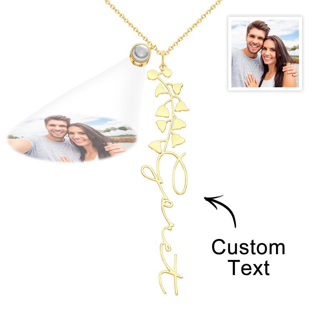 Custom Birth Flower Photo Projection Name Necklace Creative Gift for Women - yournamenecklaceuk