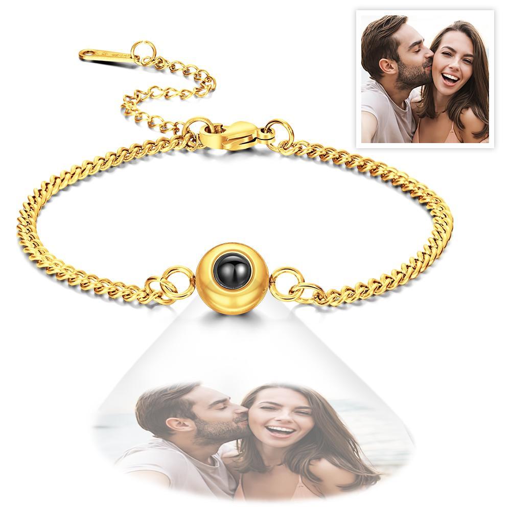 Custom Projection Bracelet Anniversary Fashion Titanium Steel Gifts for Man - yournamenecklaceuk