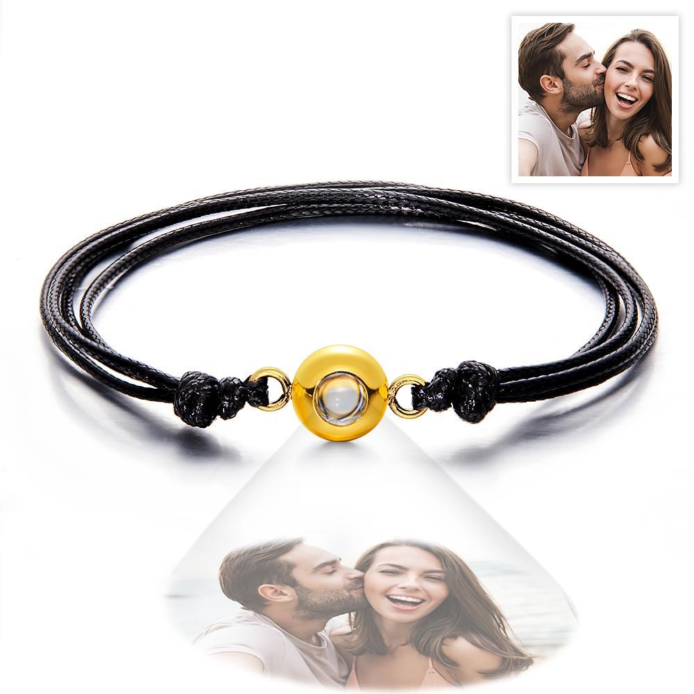 Custom Projection Photo Bracelet Weave Style Colorful Couple Gifts - yournamenecklaceuk