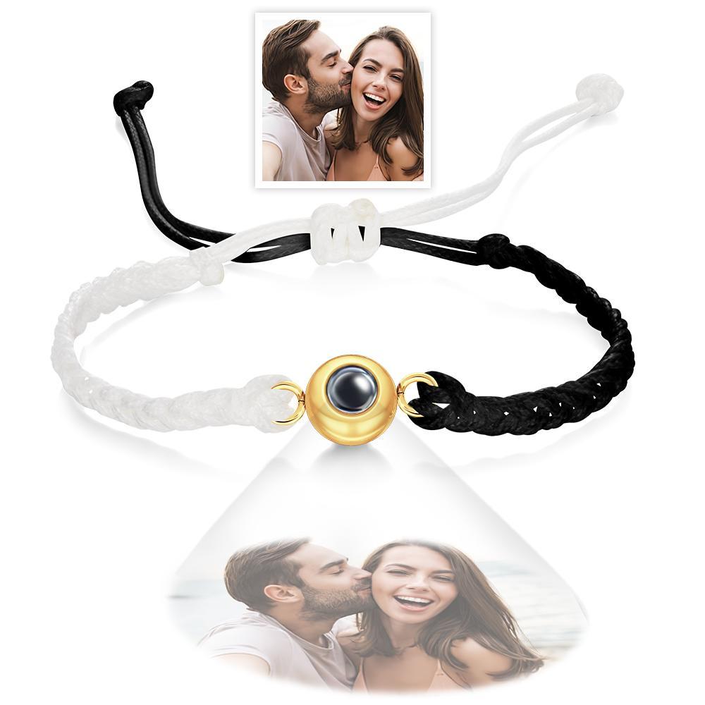 Custom Photo Projection Bracelet Black and White Colorblock Bracelet Creative Gift - yournamenecklaceuk