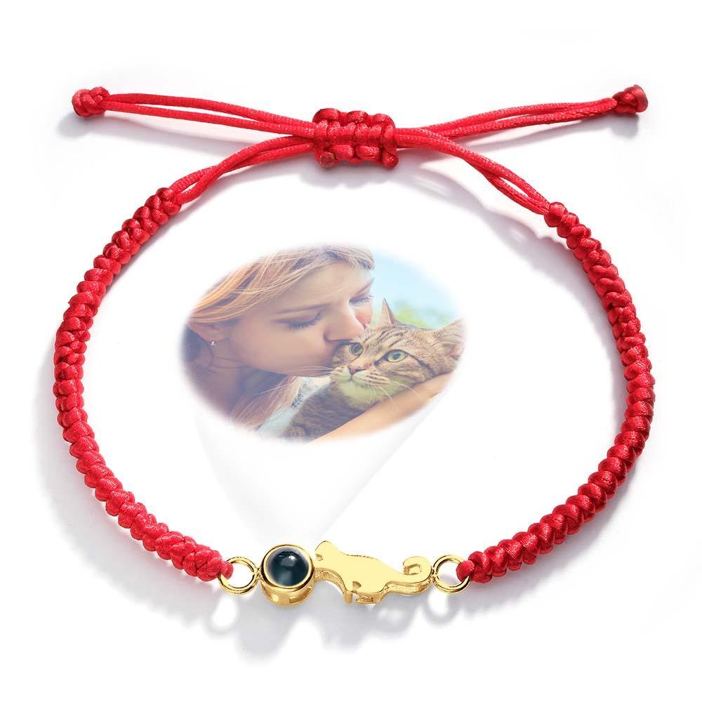 Custom Cat Projection Bracelet Personalized Memorial Picture inside Bracelet Gift for Her - yournamenecklaceuk