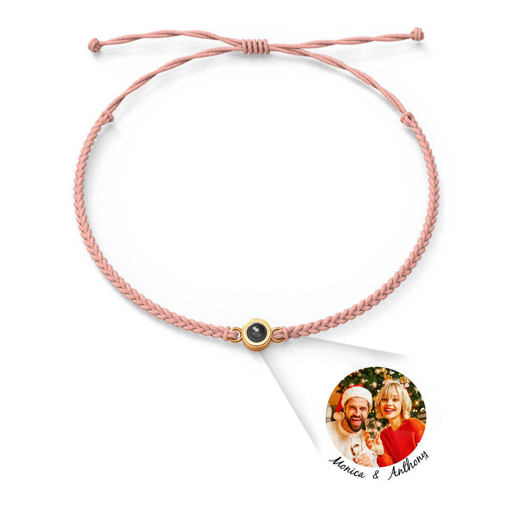 Personalized Photo Projection Charm Bracelet Multiple Colors Styles I love you in 100 languages Minimalist Photo Jewelry Birthday Gift for Her - yournamenecklaceuk