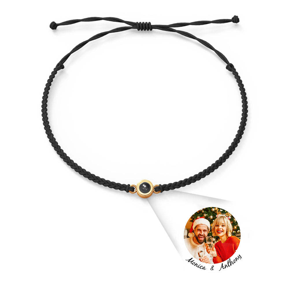 Personalized Photo Projection Charm Bracelet Multiple Colors Styles I love you in 100 languages Minimalist Photo Jewelry Birthday Gift for Her - yournamenecklaceuk