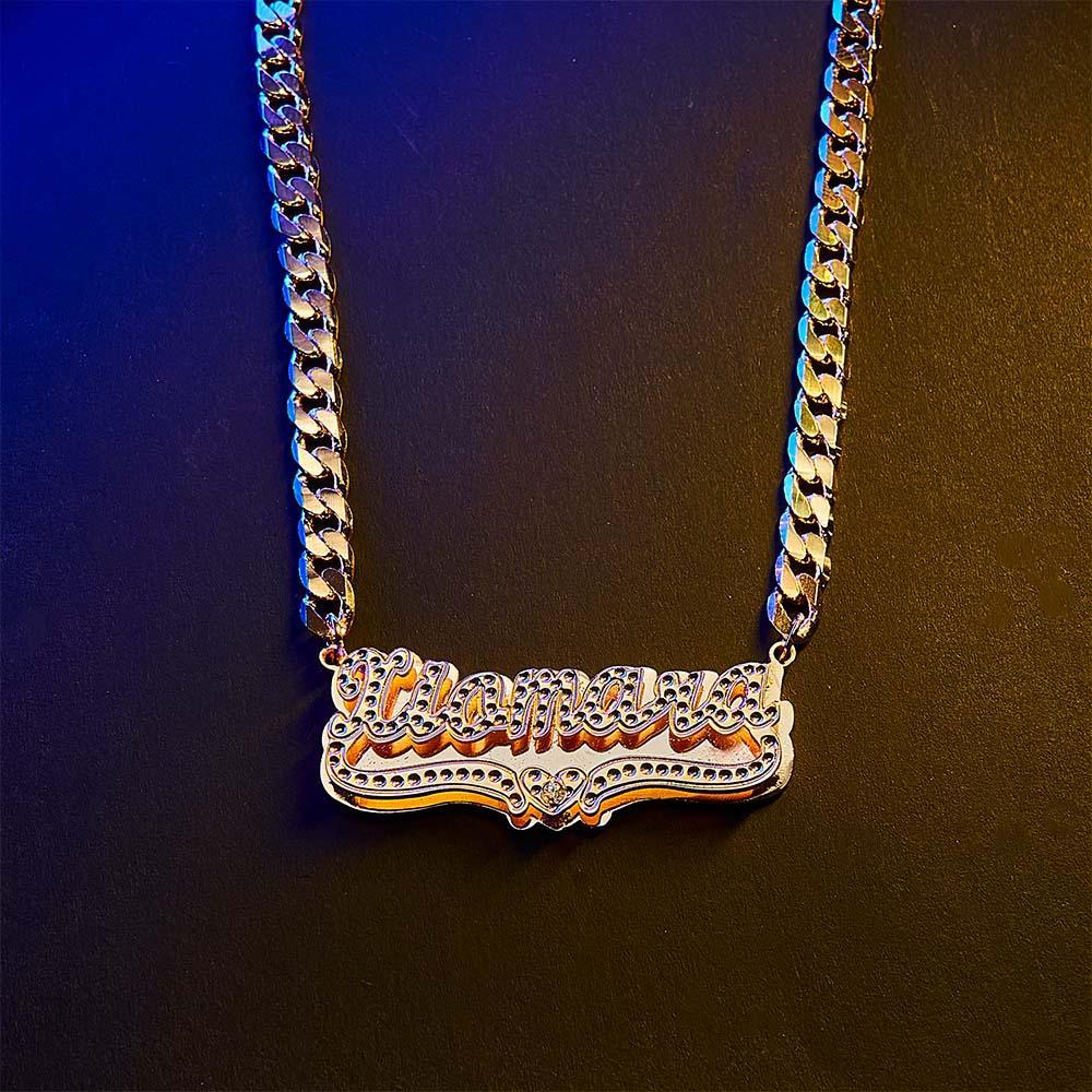 Personalized Hip Hop Name Necklace Trendy Hip Hop Nameplate Necklace Gifts for Men - yournamenecklaceuk