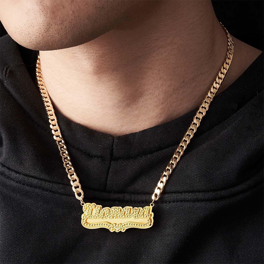 Personalized Hip Hop Name Necklace Trendy Hip Hop Nameplate Necklace Gifts for Men - yournamenecklaceuk