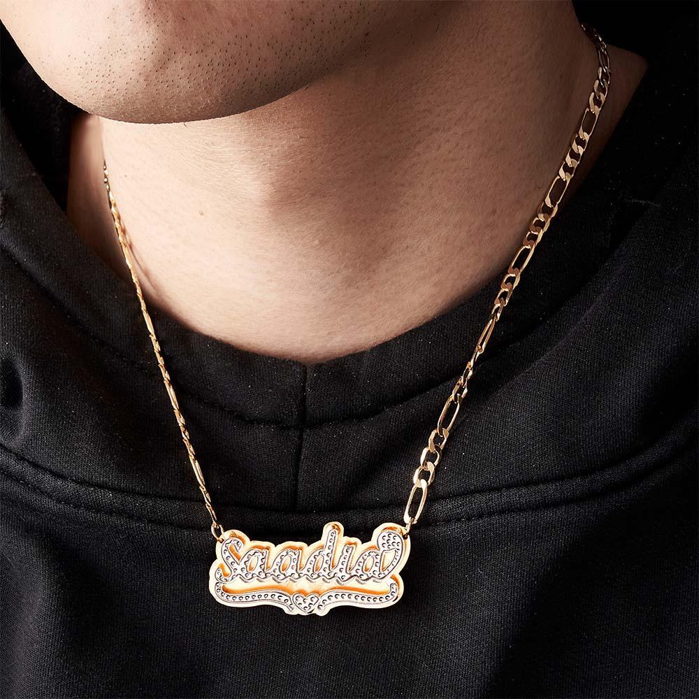 Personalized Hip Hop Name Necklace Fashion Nameplate Necklace Jewelry Gifts for Men - yournamenecklaceuk