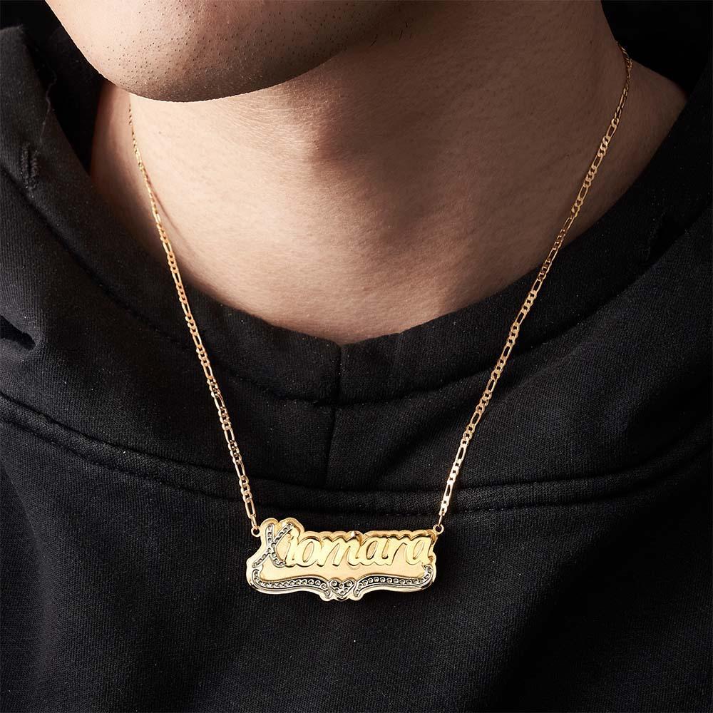 Personalized Hip Hop Name Necklace Initial Bling Decor Necklace Gifts for Men - yournamenecklaceuk