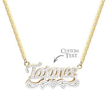 Personalized Name Necklace Bling Metal Heart Decor Necklace Gifts for Men - yournamenecklaceuk