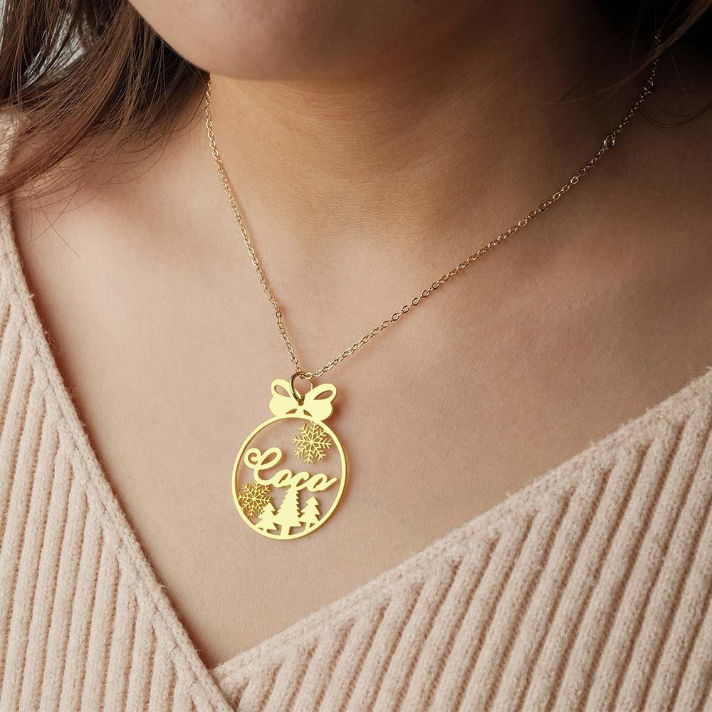 Custom Christmas Tree Name Necklace Gift for Her - yournamenecklaceuk