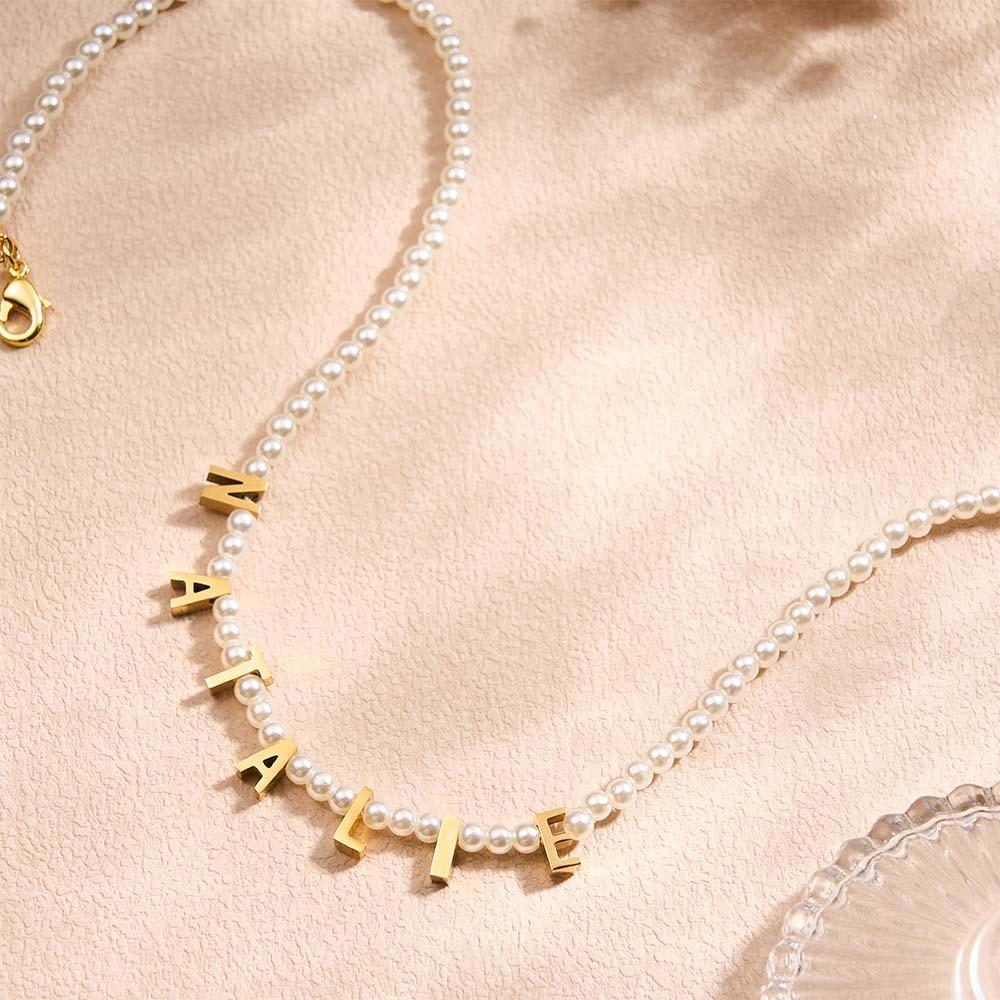 Personalized Pearl Necklace Custom Name Necklace Gift For Her - yournamenecklaceuk