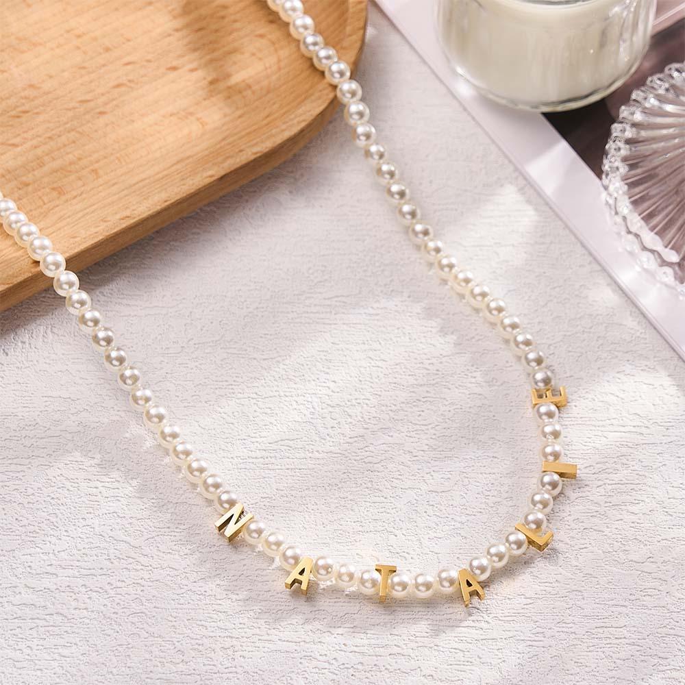 Personalized Pearl Necklace Custom Name Necklace Gift For Her - yournamenecklaceuk