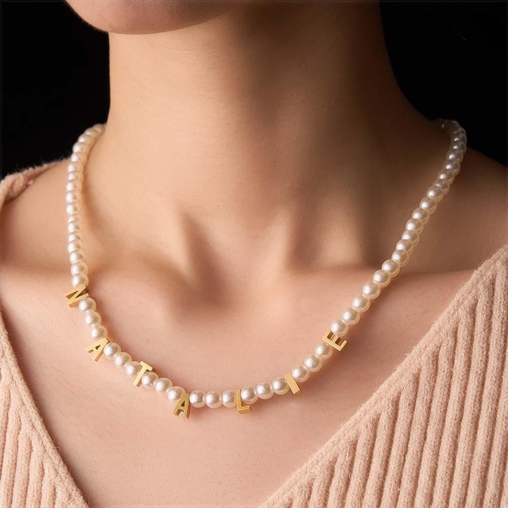 Personalized Pearl Necklace Custom Name Necklace Gift For Her - yournamenecklaceuk