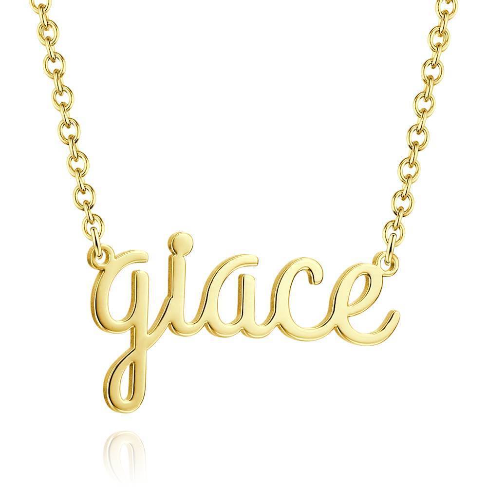 Personalized Lower Case Letter Name Necklace 14K Gold