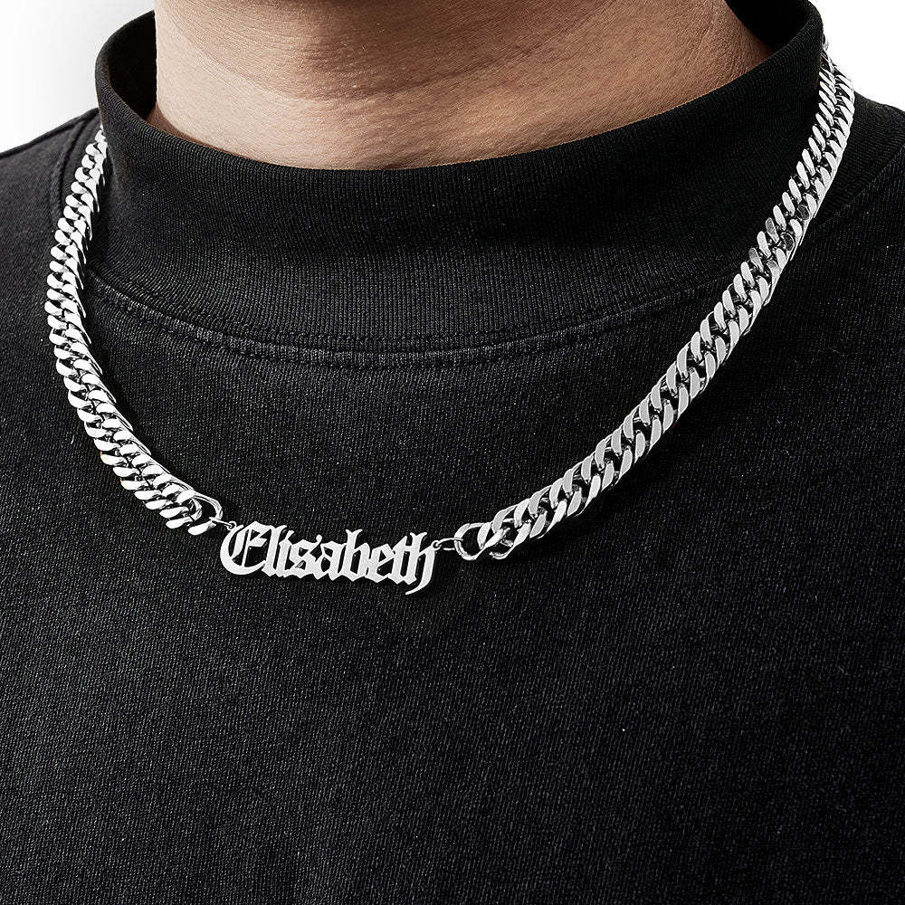 Custom 8mm Thick Cuban Chain Personalized Name Choker Gift for Women Men - yournamenecklaceuk