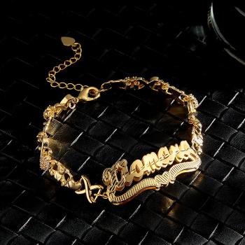 Personalized Hip Hop Name Bracelet Nameplate With Heart Decor Trendy Bracelet Jewelry Gifts For Men - yournamenecklaceuk