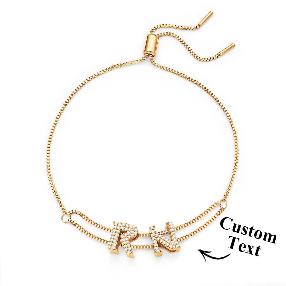 Custom Name Slider Bracelet Personalized Name Bracelet Gift for Her - yournamenecklaceuk