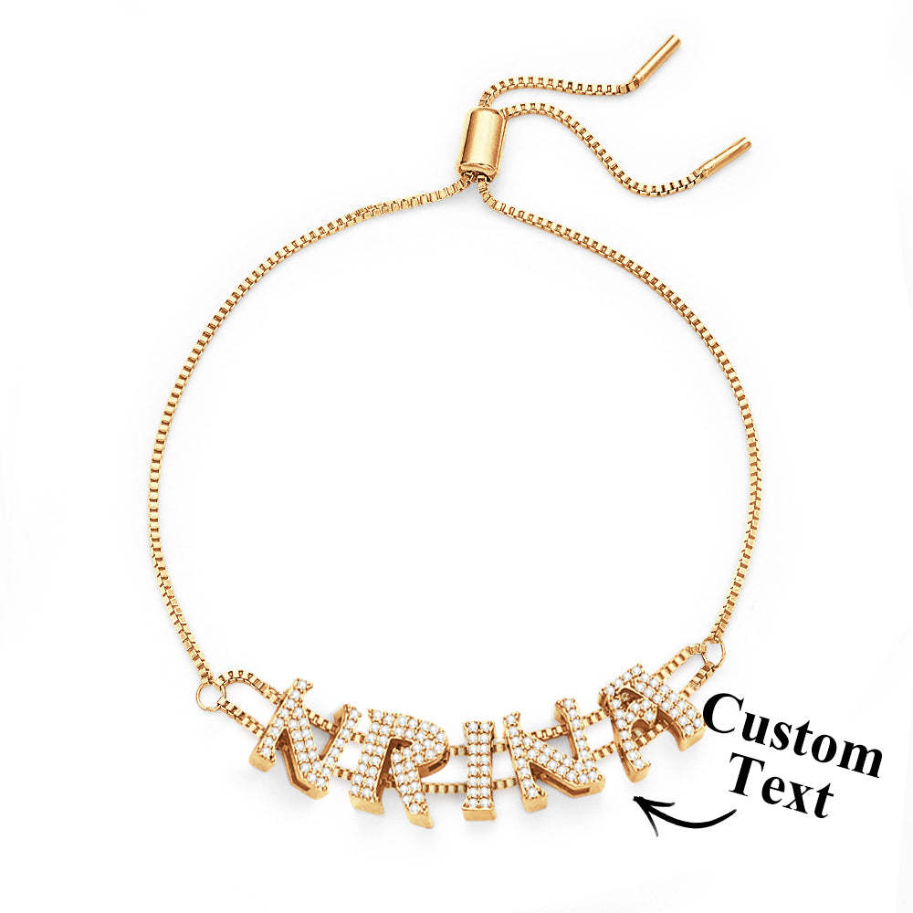 Custom Name Slider Bracelet Personalized Name Bracelet Gift for Her - yournamenecklaceuk