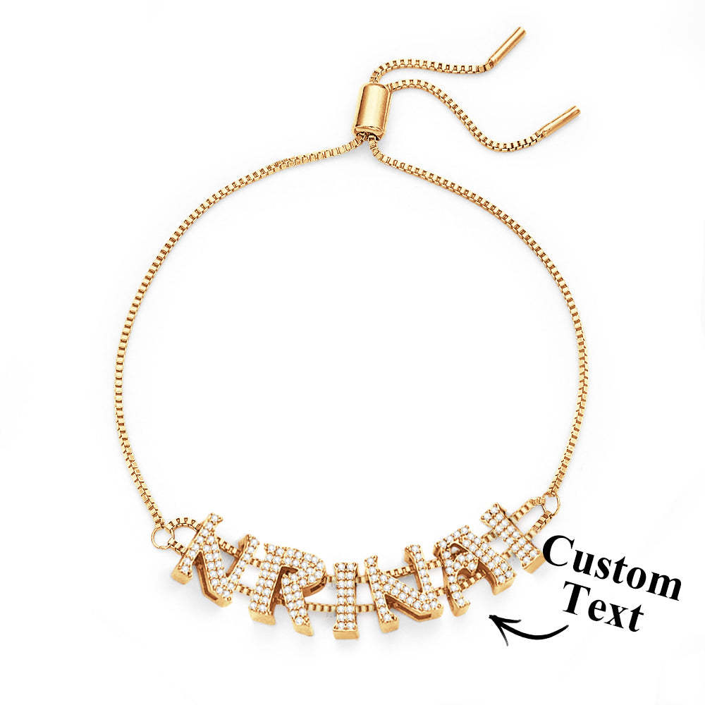 Custom Name Slider Bracelet Personalized Name Bracelet Gift for Her - yournamenecklaceuk