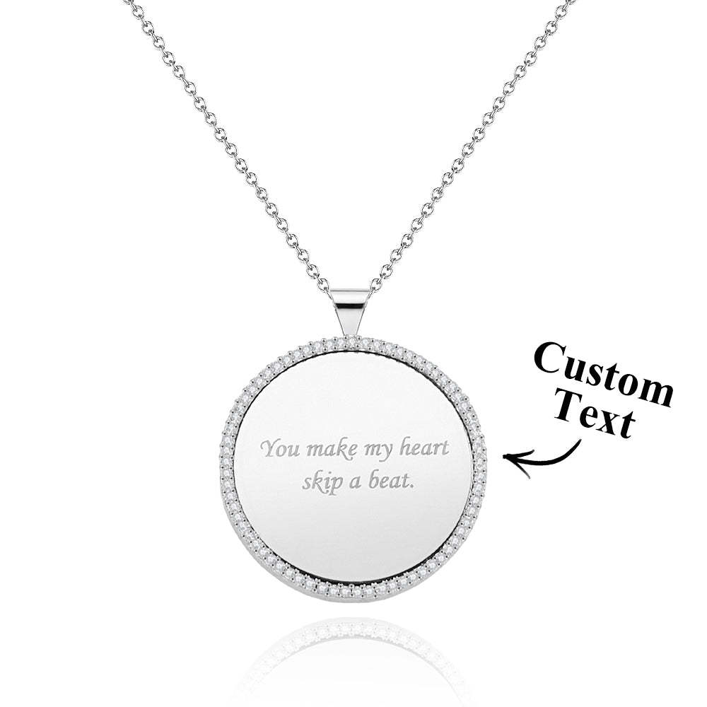 Engravable Mirror Necklace Elegant Ziron Pendant Jewelry Gifts For Women - yournamenecklaceuk