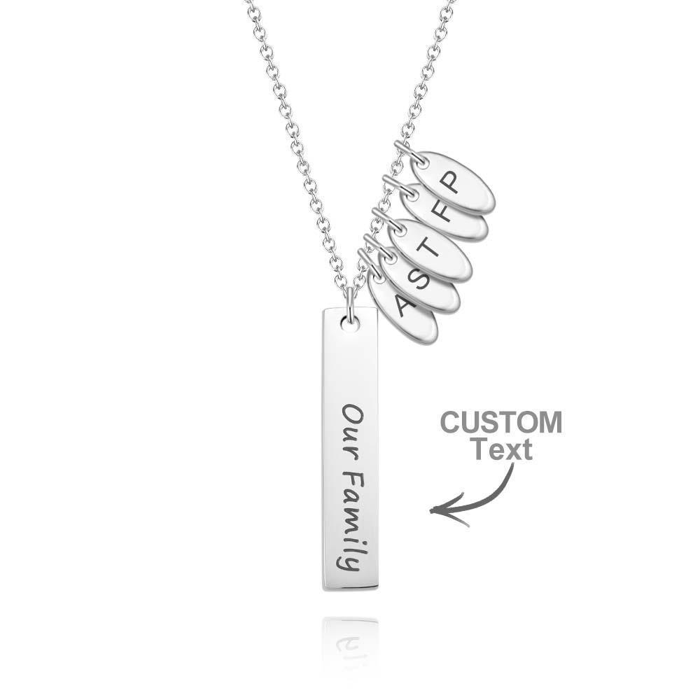 Custom Initial Leaf Bar Necklace Noble Engraved Name Pendant Gifts For Her - yournamenecklaceuk
