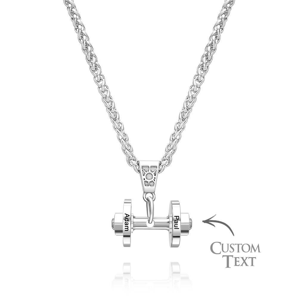 Personalized DAD Dumbbell Charm Necklace Fashionable Pendant Father's Day Gift - yournamenecklaceuk