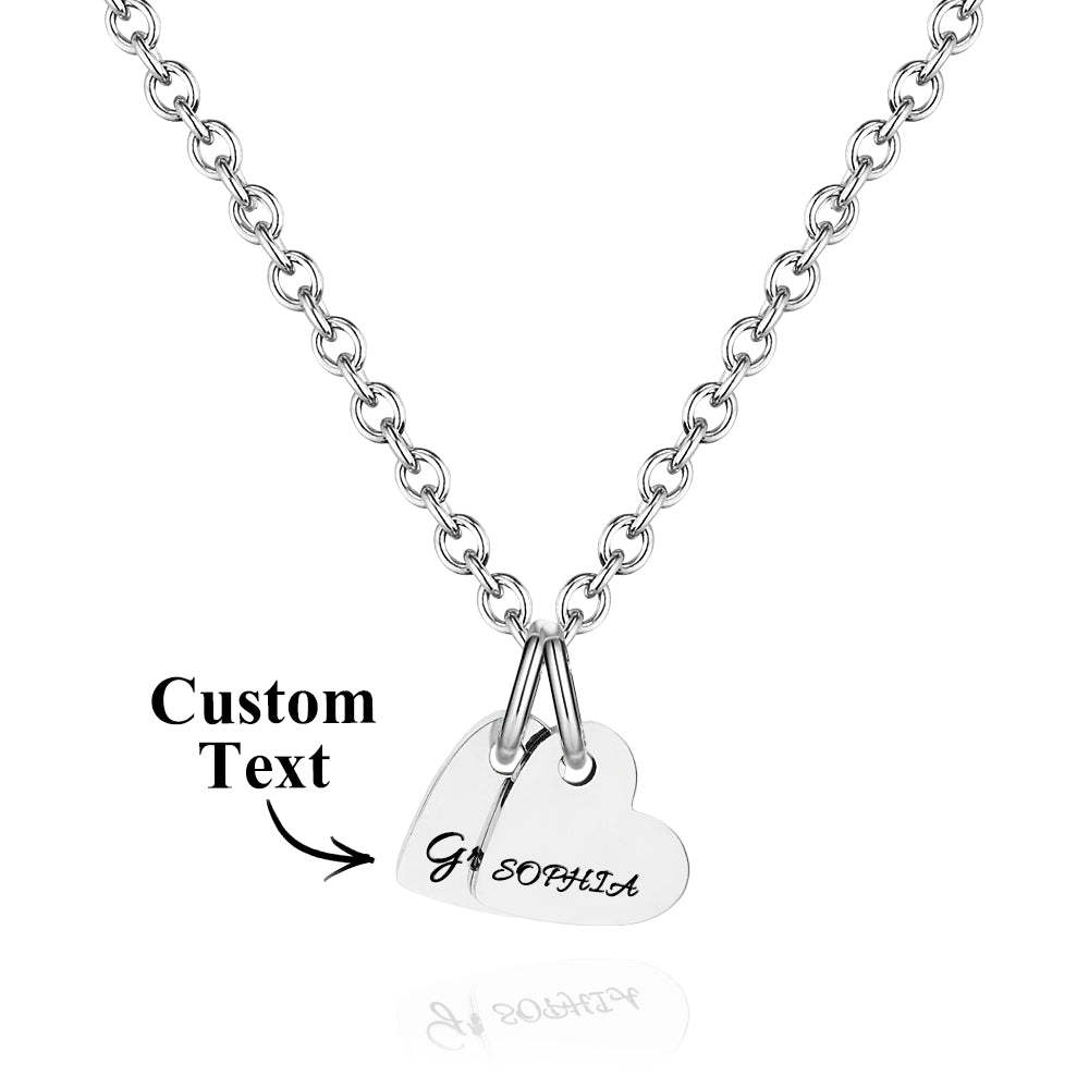 Personalized Engraved Heart Necklace With Name Family Necklace Dainty Jewelry For Her - yournamenecklaceuk