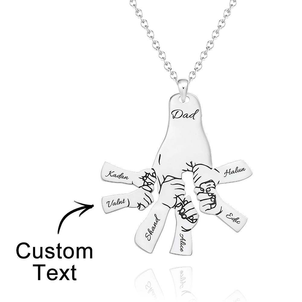 Custom Engraved Necklace Big Hands Small Hands Name Necklace Creative Gift - yournamenecklaceuk