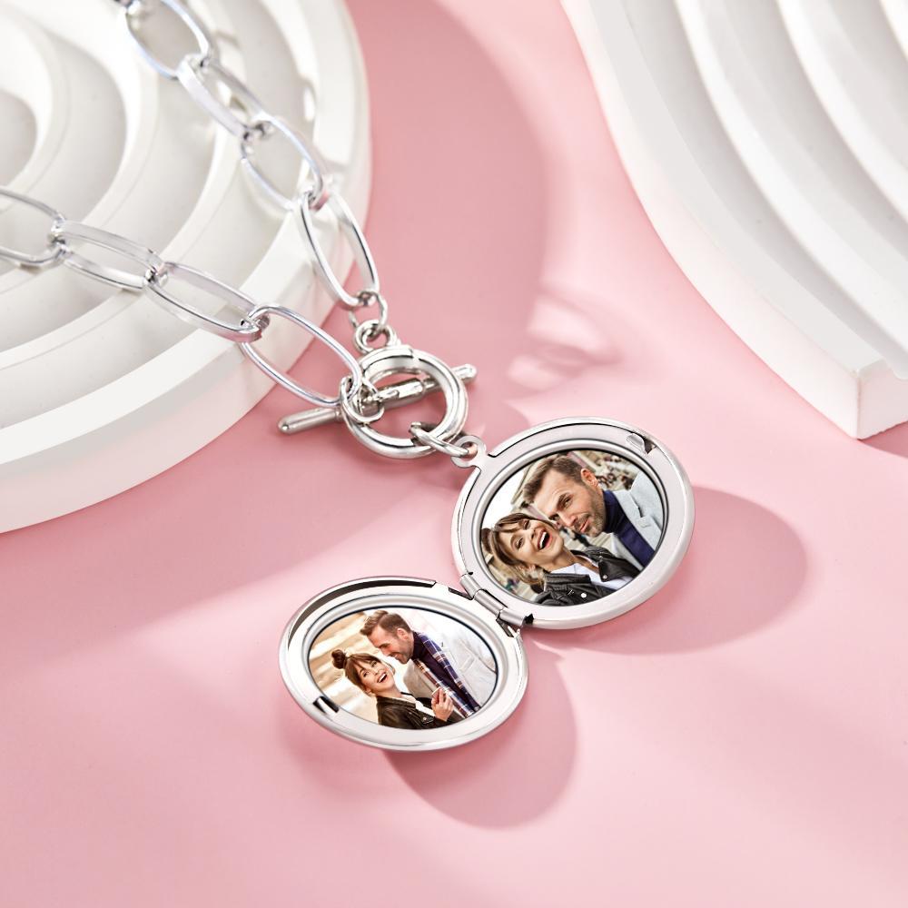 Personalized Photo Elegant Necklace Engraved Pendant Chain Necklace for Her - yournamenecklaceuk