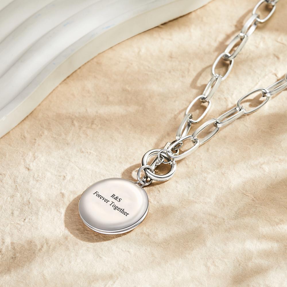 Personalized Photo Elegant Necklace Engraved Pendant Chain Necklace for Her - yournamenecklaceuk