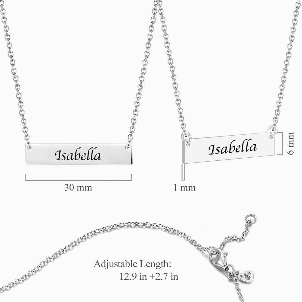 Children's Engraved Bar Necklace Platinum Plated - yournamenecklaceuk