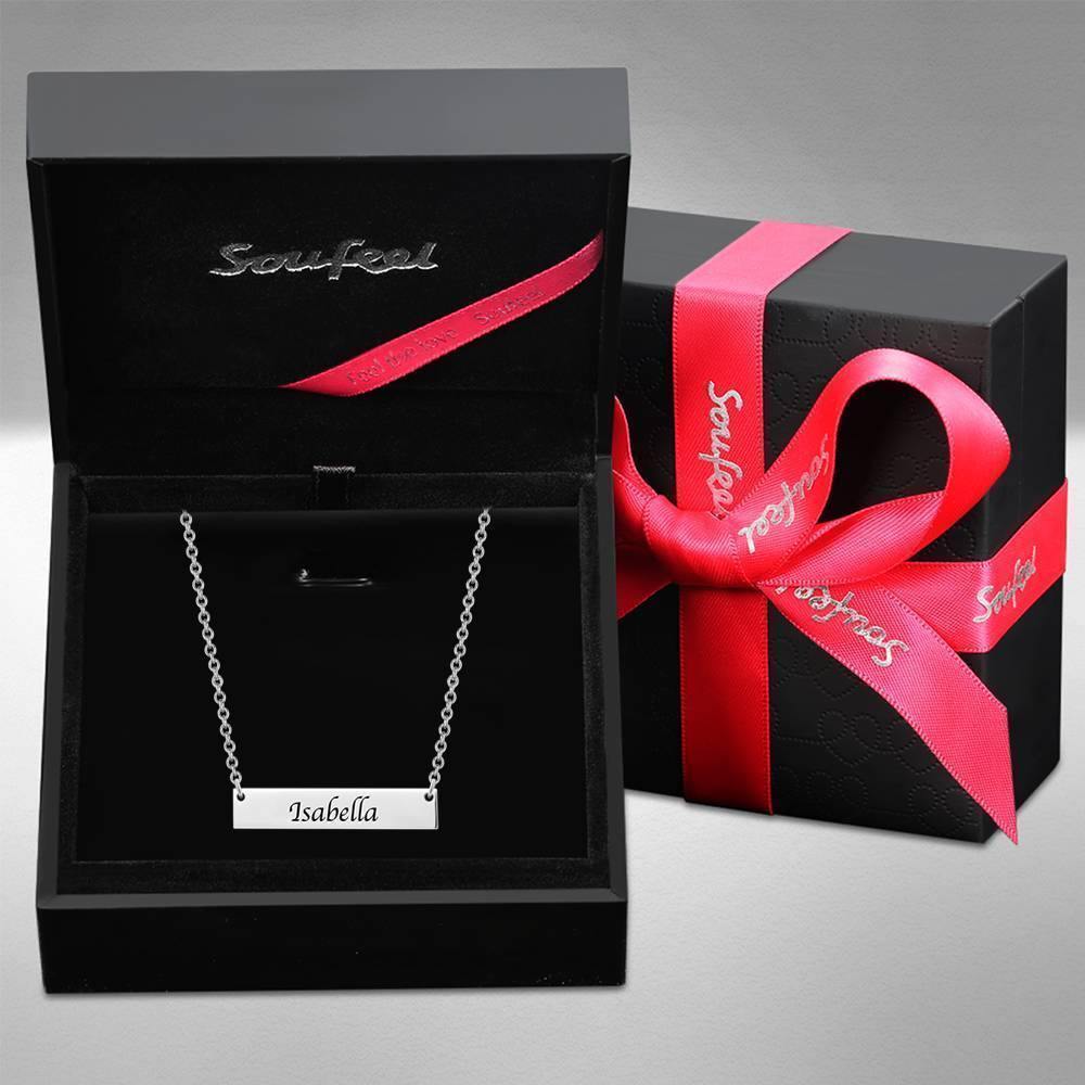 Children's Engraved Bar Necklace Platinum Plated - yournamenecklaceuk