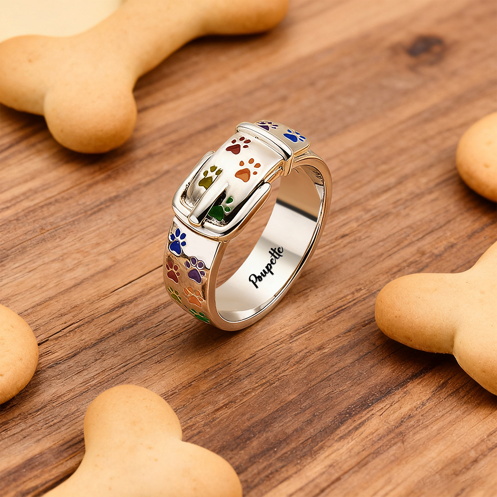 Personalized Pet Collar Ring Custom Engraved Name & Inner Message -  NameNecklaceUK