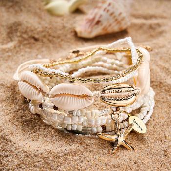 Custom Name Bracelet Beach Shell Boho Gift for Her - yournamenecklaceuk
