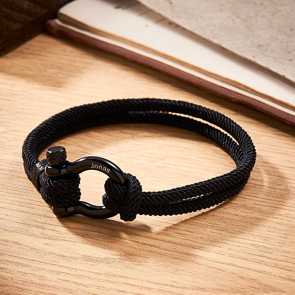 Engravable Bracelet Personalized Classic Rope Bracelet For Men - yournamenecklaceuk
