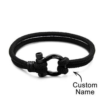 Engravable Bracelet Personalized Classic Rope Bracelet For Men - yournamenecklaceuk